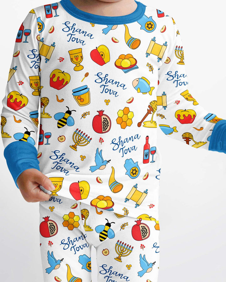 Shanah Tovah U'Metukah Bamboo Two Piece Long Sleeve Pajama Set