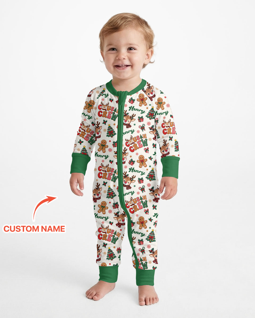 Personalized Christmas Cousin Crew Bamboo Convertible Zippy
