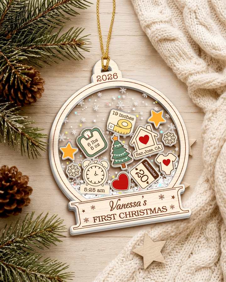 Baby's First Christmas Shaker Ornament 2026