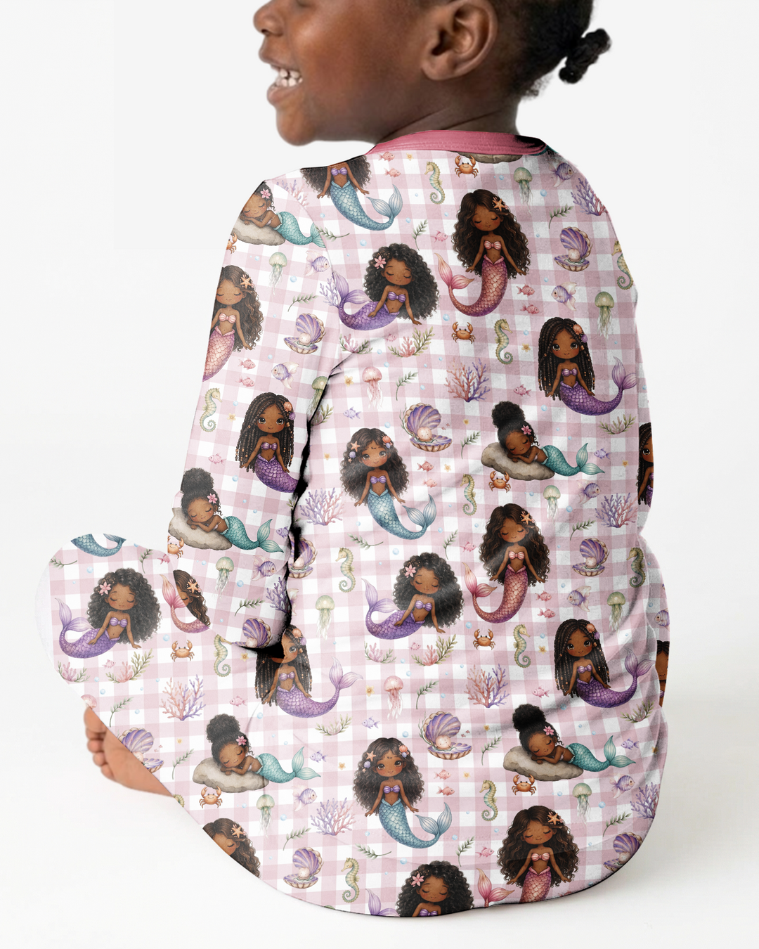 Black Mermaid Bamboo Two Piece Long Sleeve Pajama Set