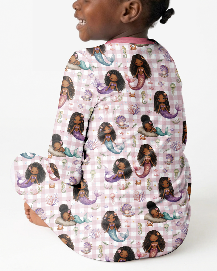 Black Mermaid Bamboo Two Piece Long Sleeve Pajama Set