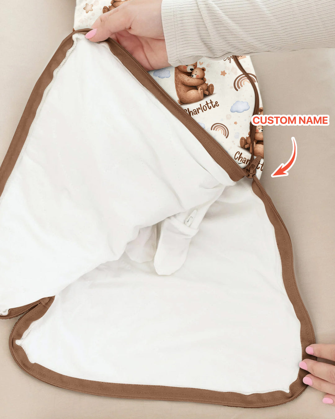 Custom Name Blessed By God Spoiled By Grandma Bamboo Sleep Bag