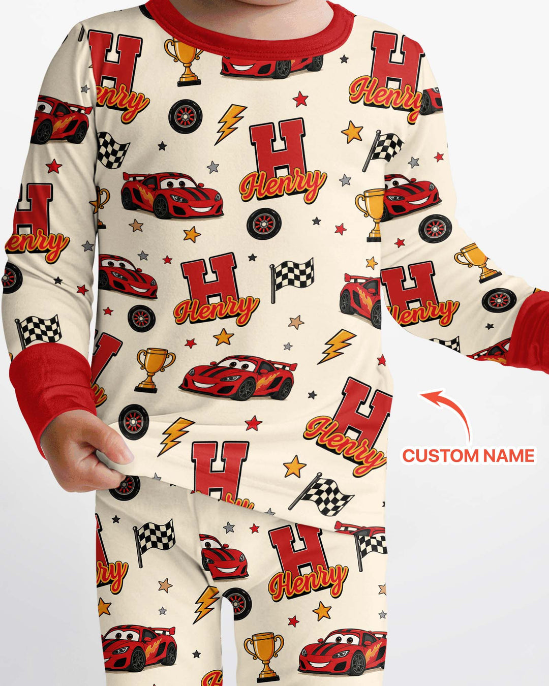 Funny Fast Car Bamboo Two Piece Long Sleeve Pajama Set
