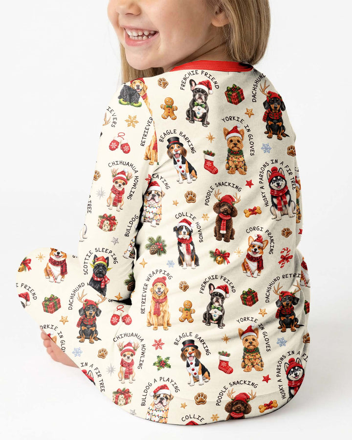 The 12 Dogs Of Christmas Bamboo Two Piece Long Sleeve Pajama Set