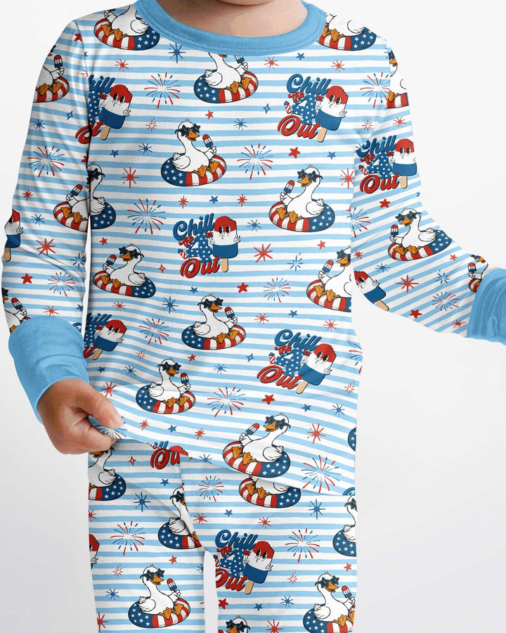 Chill the Fourth Out Bamboo Two Piece Long Sleeve Pajama Set