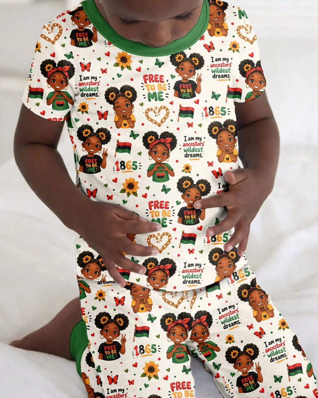 Juneteenth I am My Ancestors' Wildest Dream Bamboo Two Piece Short Sleeve Pajama Set