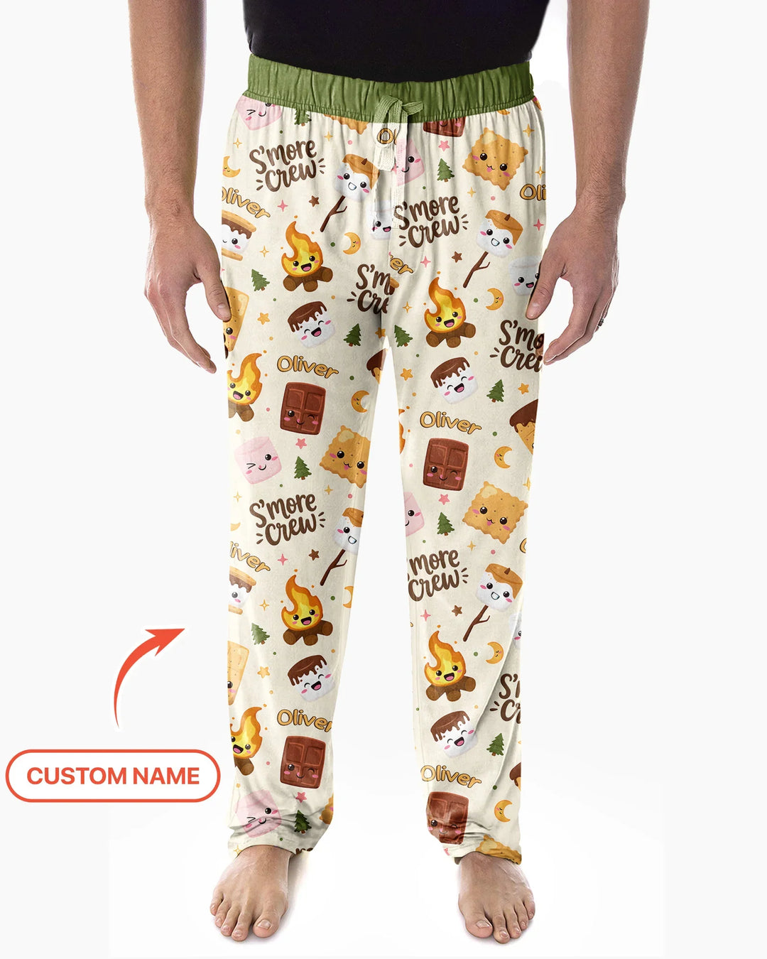 Custom Name Kawaii S'more Crew Family Matching Bamboo Men's Pajama Set