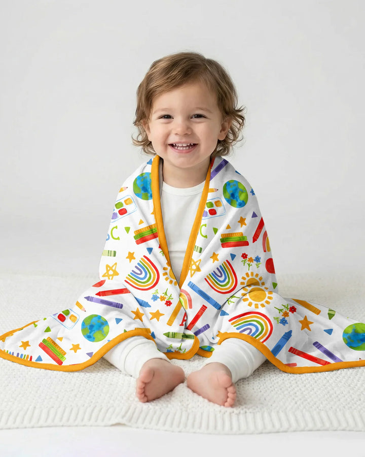 School Scribbles Bamboo Blanket
