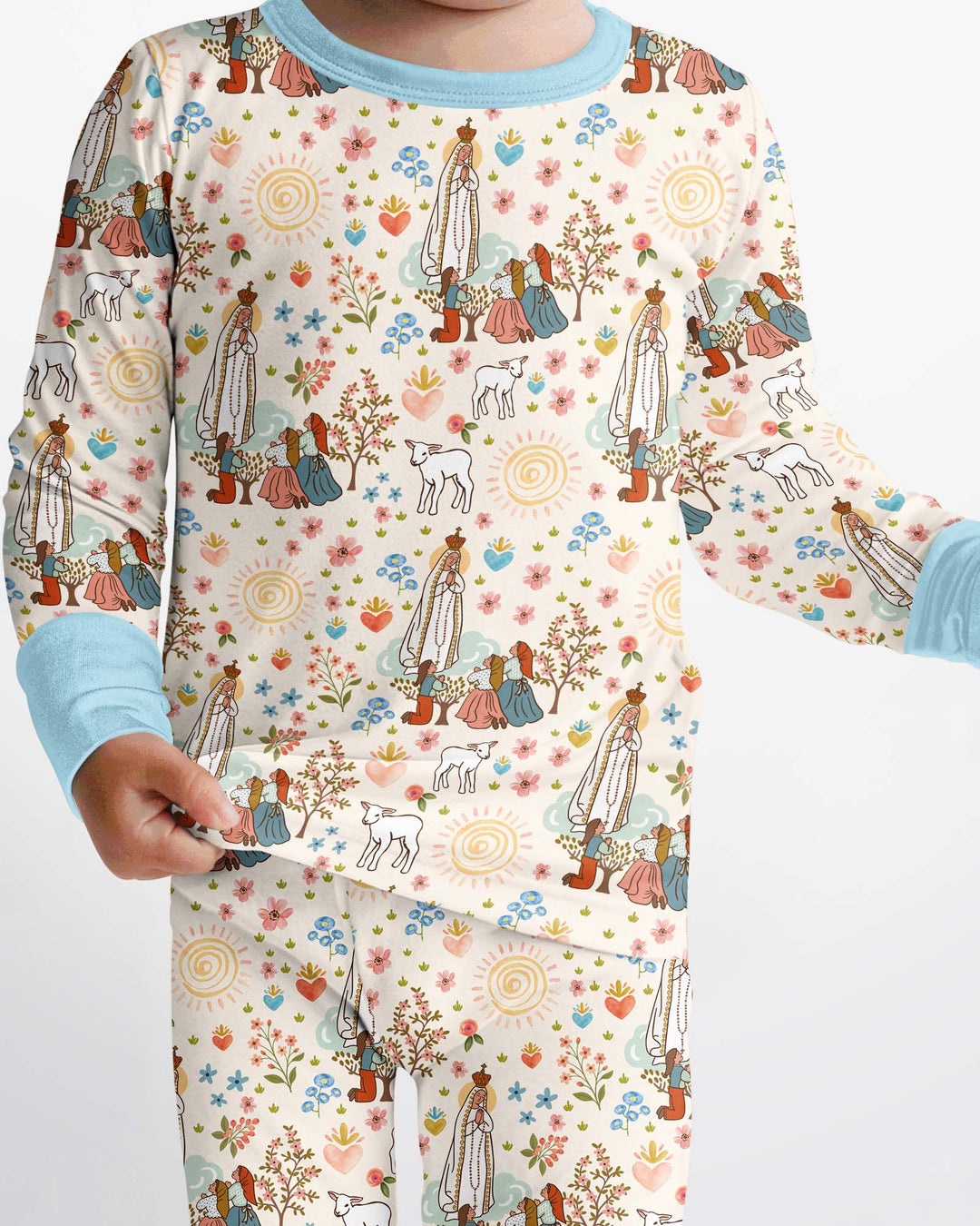 Our Lady of Fatima Bamboo Two Piece Long Sleeve Pajama Set