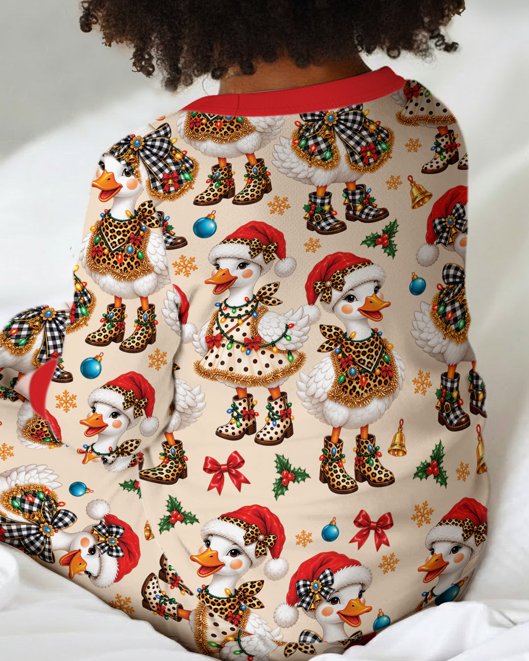 Holly Jolly Cowgirl Ducks Bamboo Two Piece Long Sleeve Pajama Set