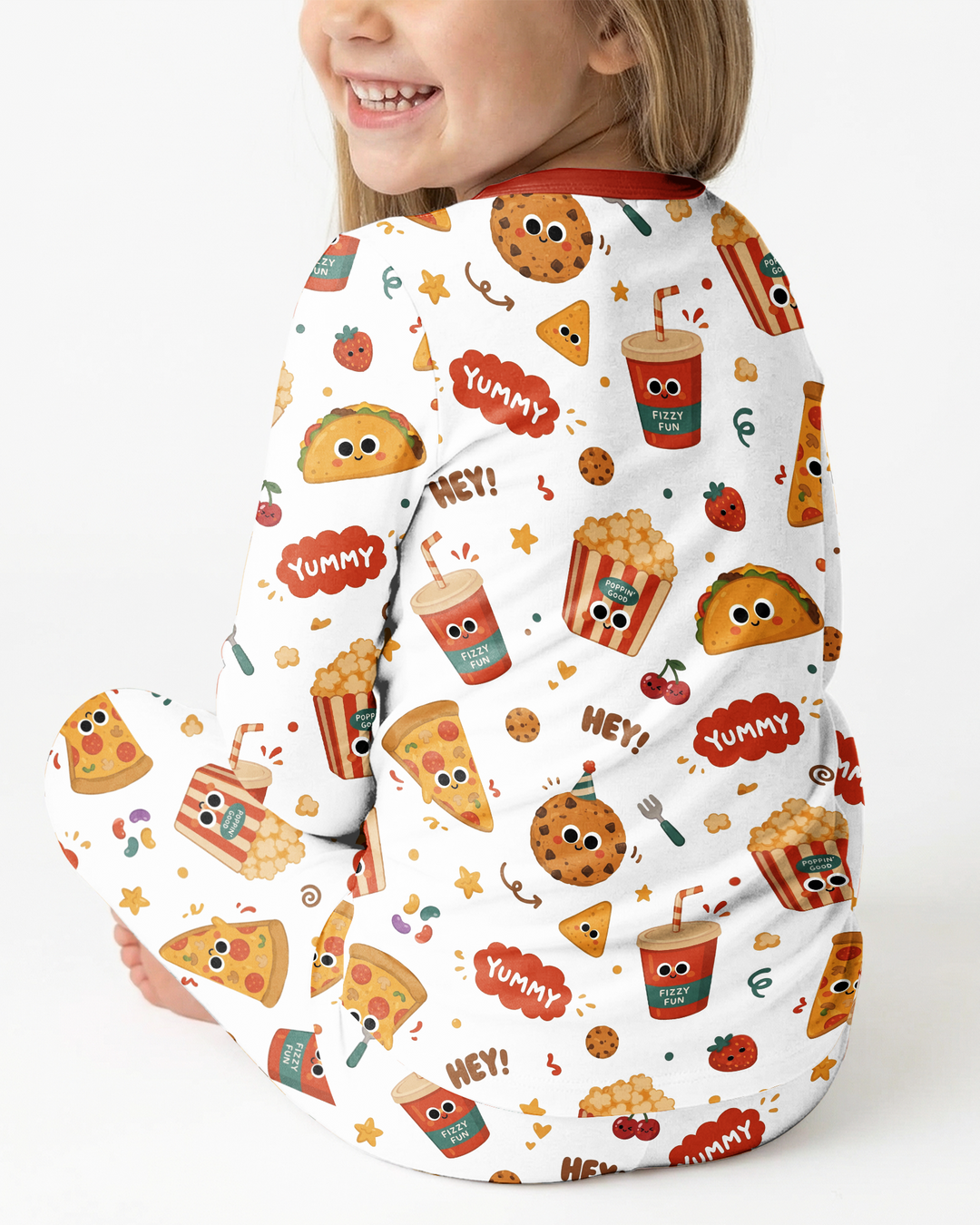 Happy Snack Bamboo Two Piece Long Sleeve Pajama Set