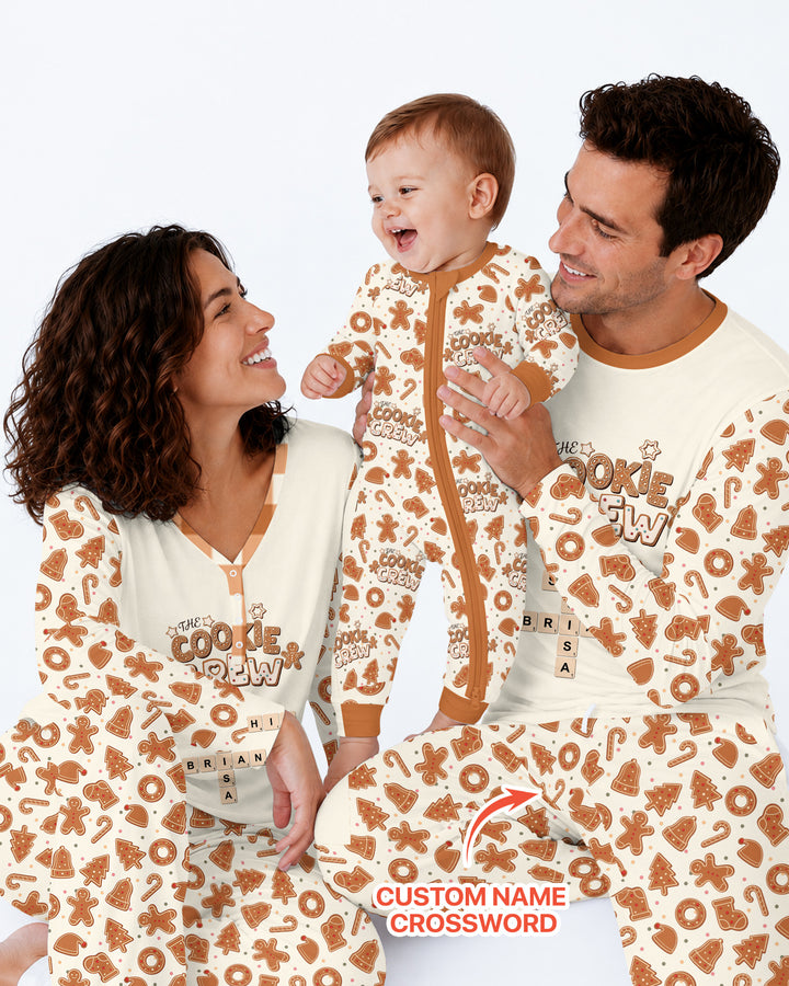 Custom Crossword Cookie Crew Bamboo Men's Pajama Set