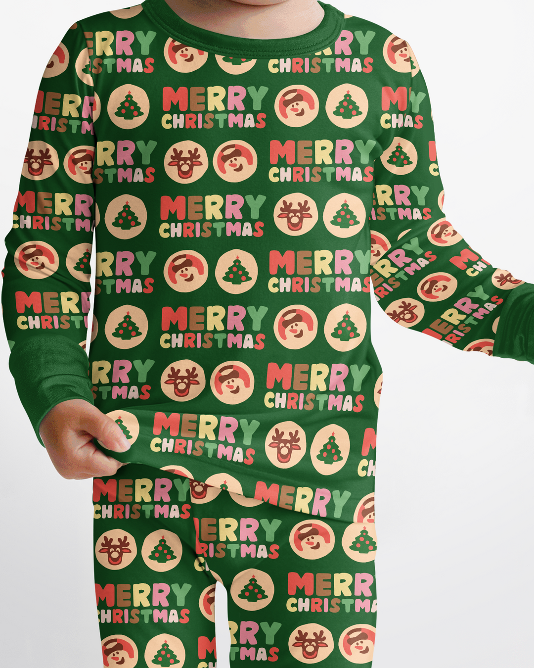 Merry Christmas Cookies Bamboo Two Piece Long Sleeve Pajama Set