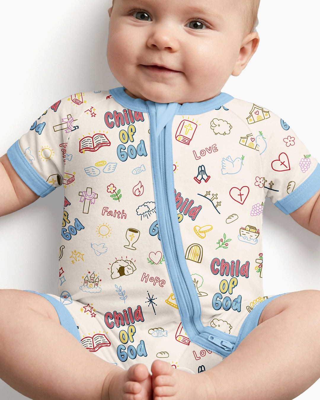 A Child Of God Family Matching Bamboo Shorty Zippy