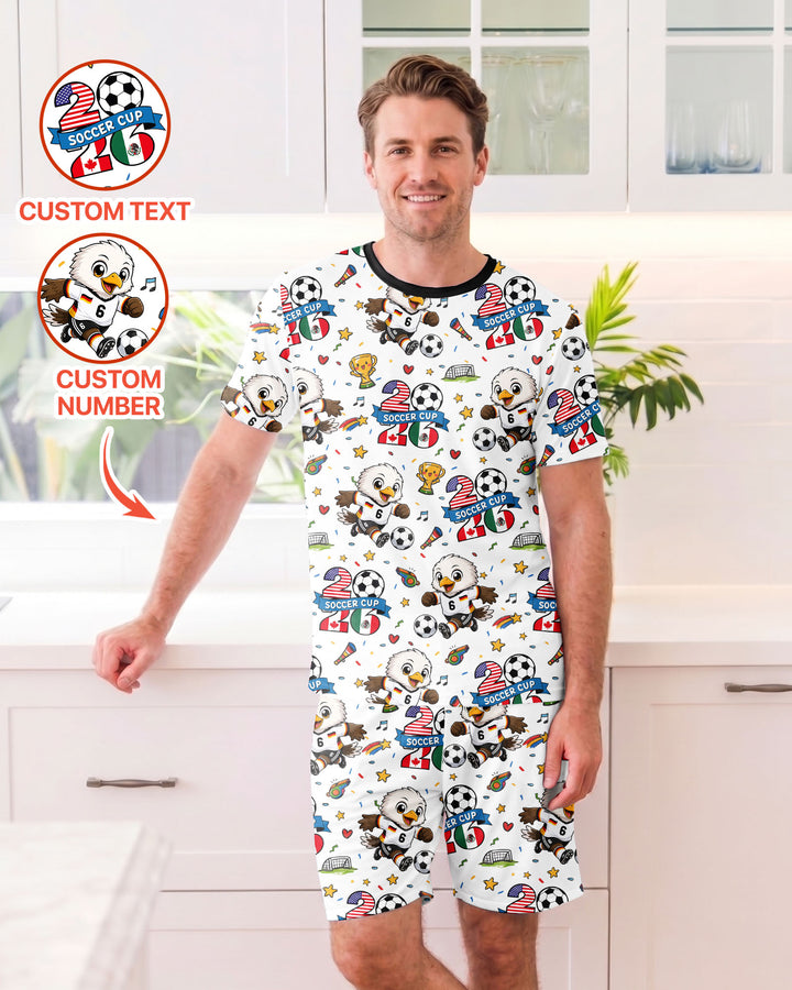 We Are The Champions Soccer Cup 2026 Bamboo Men Short Sleeve Short Pajama Set