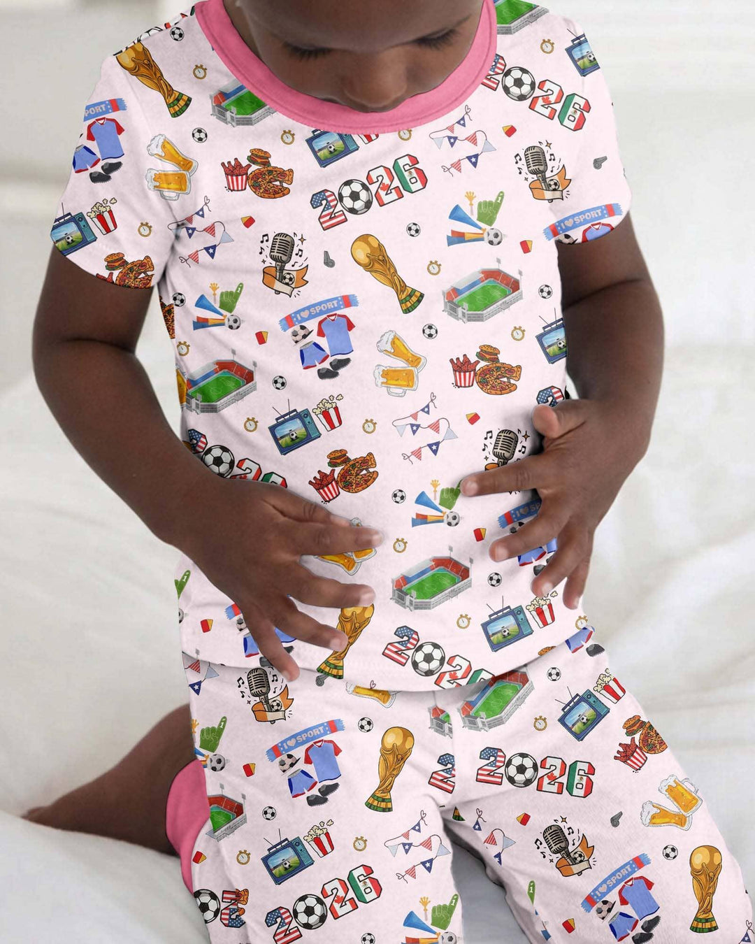Dreaming of The Cup Bamboo Two Piece Short Sleeve Pajama Set