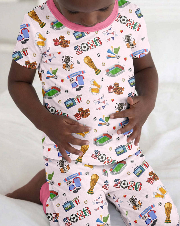 Dreaming of The Cup Bamboo Two Piece Short Sleeve Pajama Set