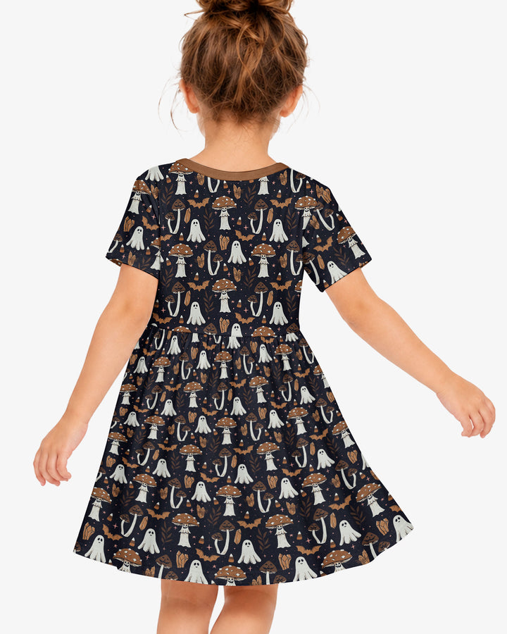 Retro Halloween Whimsy Bamboo Twirl Dress