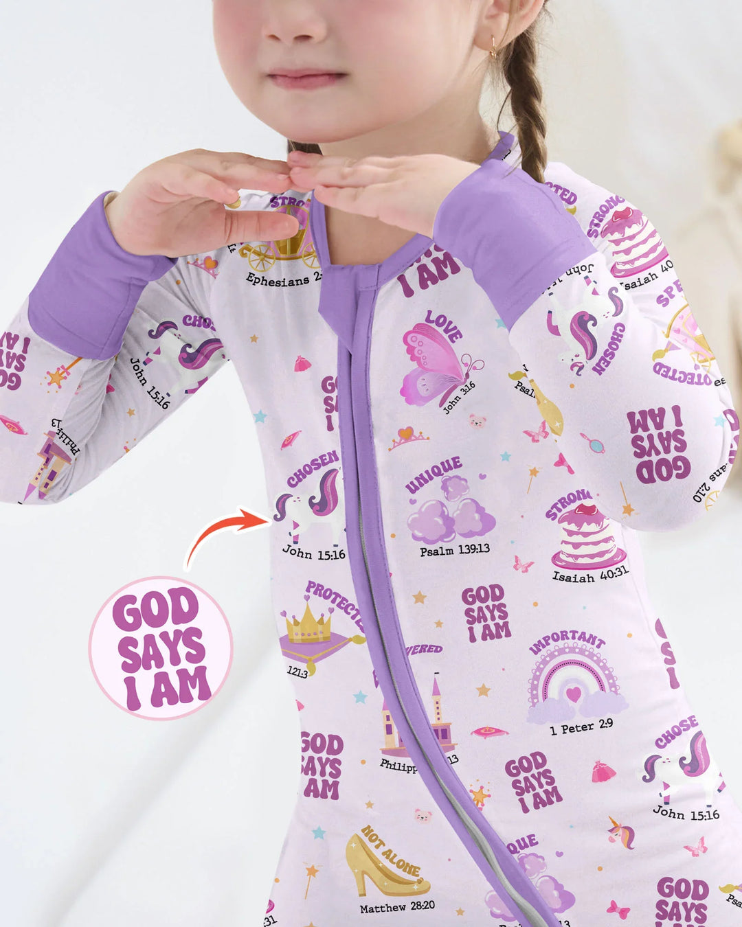 God Says I Am Girl Bamboo Convertible Zippy