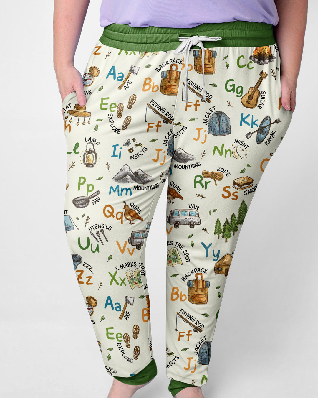 Adventure Alphabet ABCs Summer Camp Bamboo Women Pajama Set