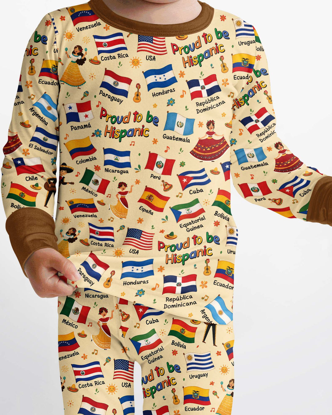 Proud To Be Hispanic Bamboo Two Piece Long Sleeve Pajama Set