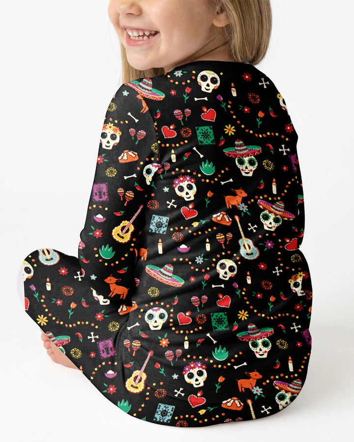 Day of the Dead Bamboo Two Piece Long Sleeve Pajama Set