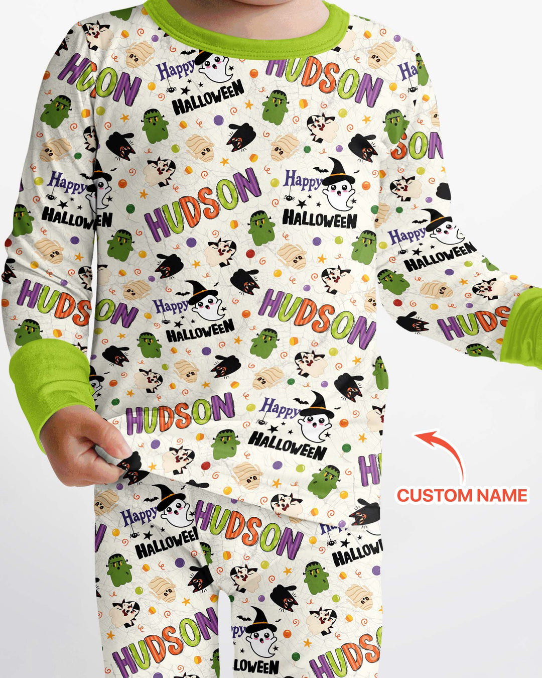 Personalized My First Halloween  Bamboo Two Piece Long Sleeve Pajama Set