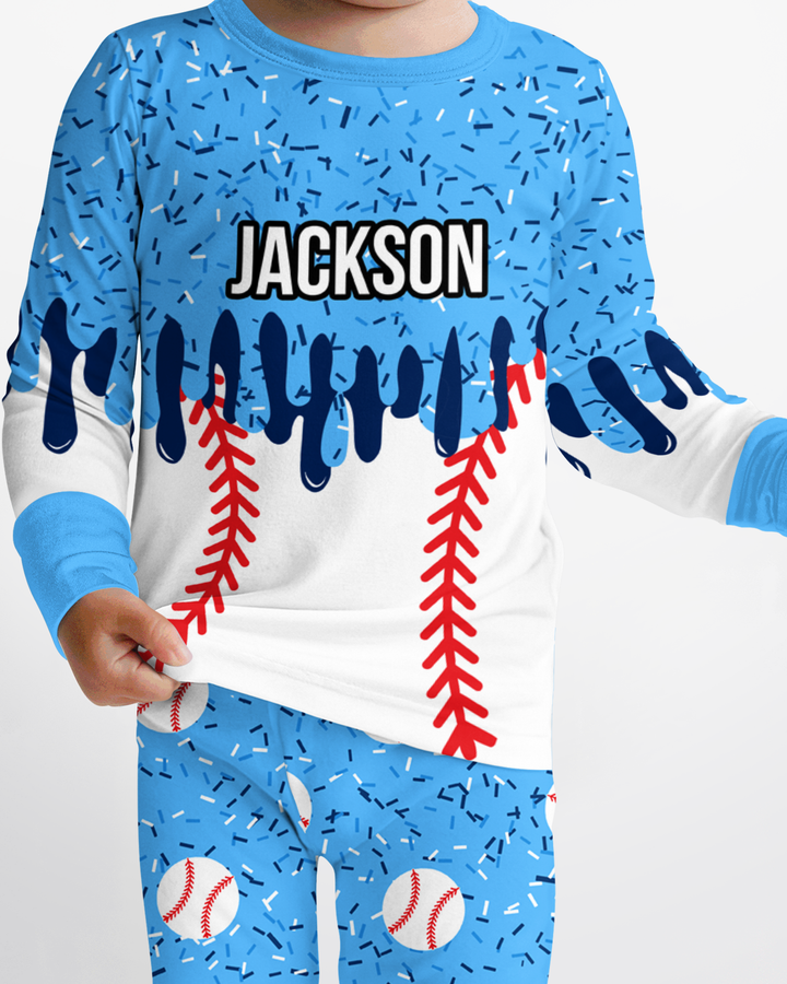 Icecream Drip  Bamboo Two Piece Long Sleeve Pajama Set