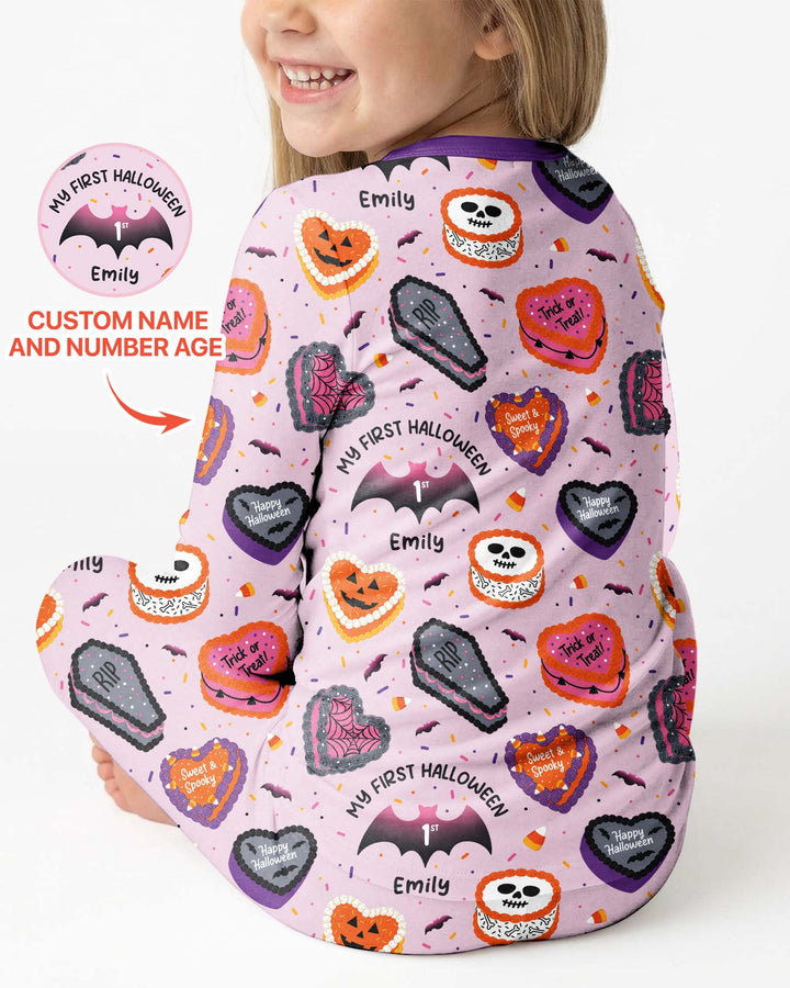 Halloween Is My Birthday Custom Name Bamboo Two Piece Long Sleeve Pajama Set