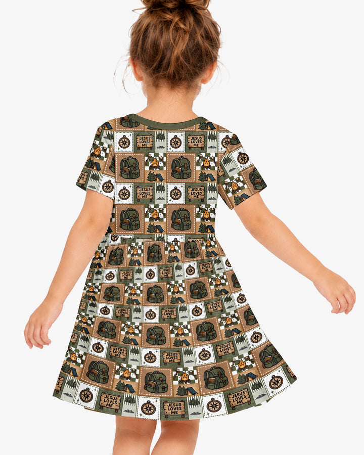 Camping Jesus Loves Me Bamboo Twirl Dress