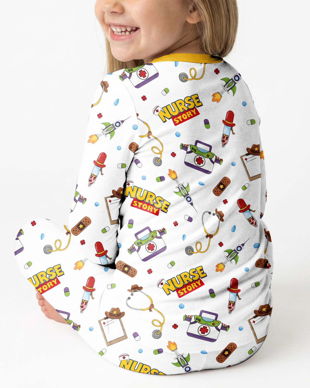 Nurse Story Bamboo Two Piece Long Sleeve Pajama Set