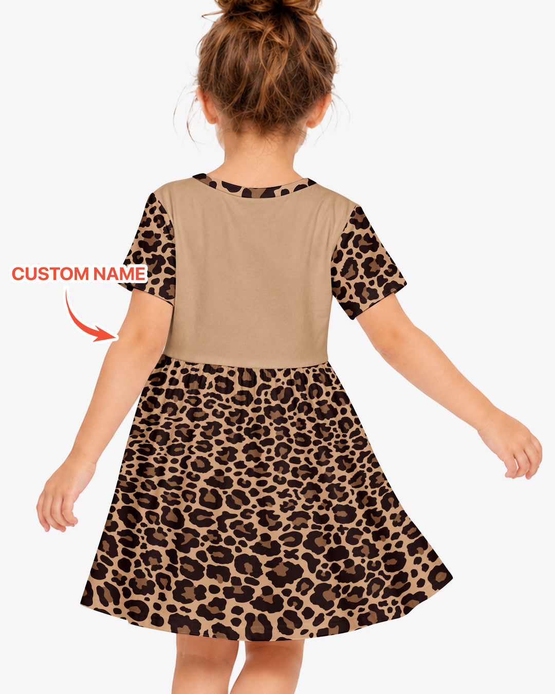 Custom Name School Sweetheart Leopard Bamboo Twirl Dress