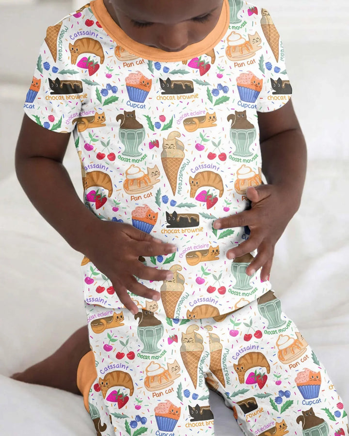 Purrfect Treats Bamboo Two Piece Short Sleeve Pajama Set