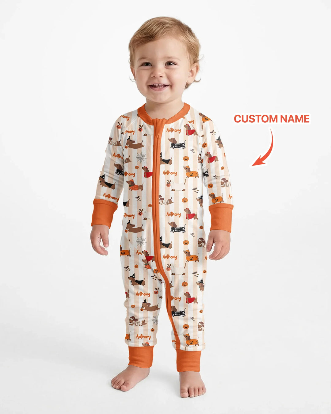 Custom Name Boo Crew Halloween Dachshund  Bamboo Convertible Zippy