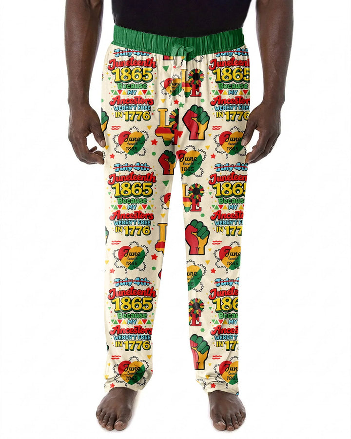 Juneteenth 1865 Because My Ancestors Weren't Free In 1776 Bamboo Men's Pajama Set
