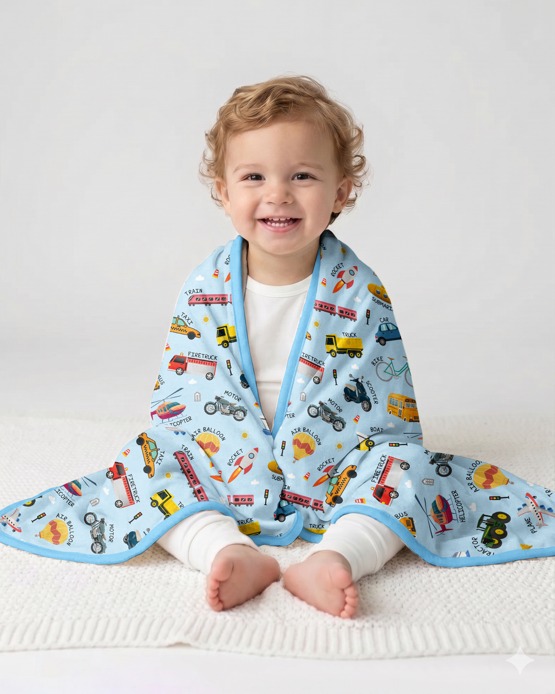 Vehicle Vocabulary Bamboo Blanket
