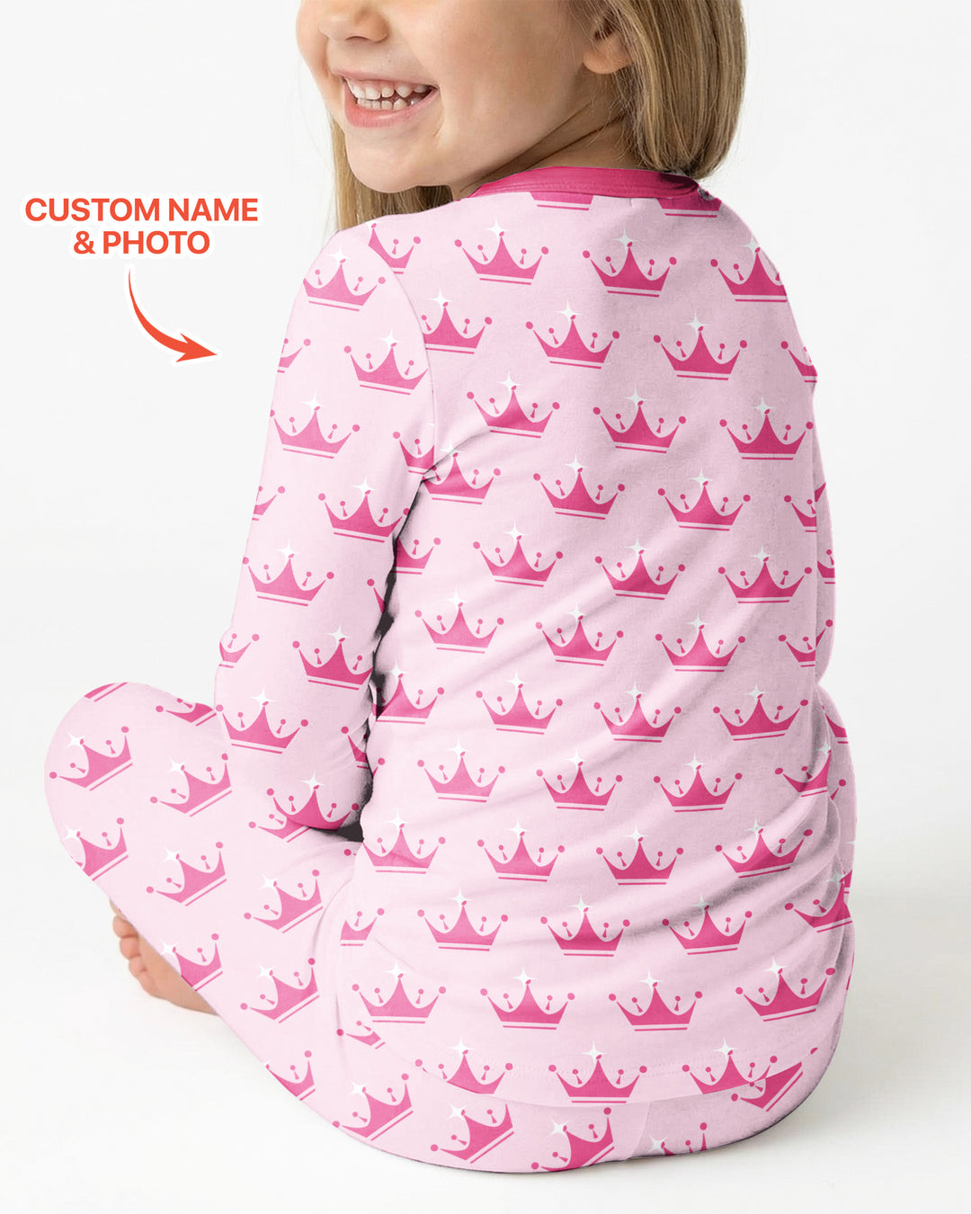 Custom Photo Birthday Princess Bamboo Two Piece Long Sleeve Pajama Set