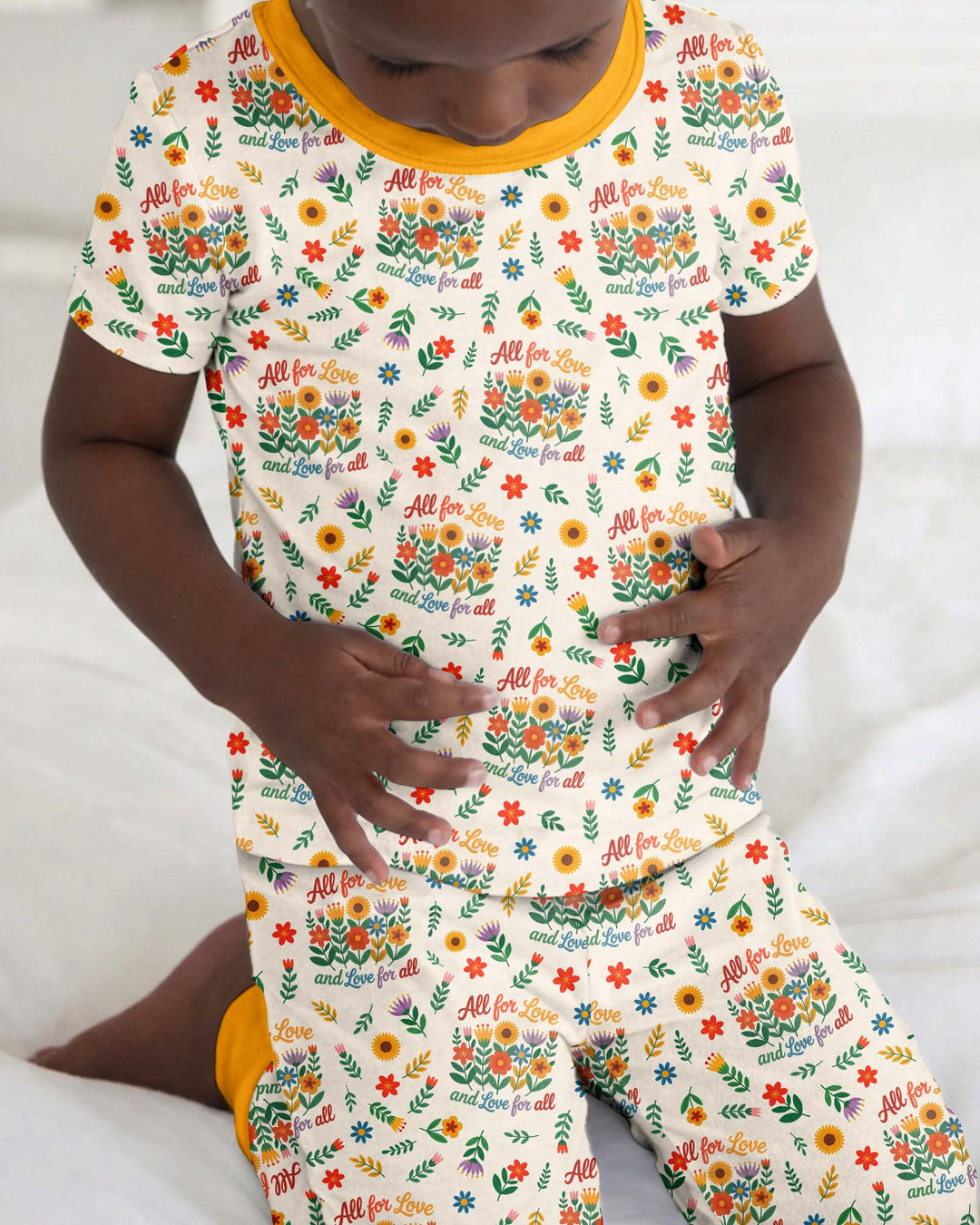 Love For All Family Matching Bamboo Two Piece Short Sleeve Pajama Set