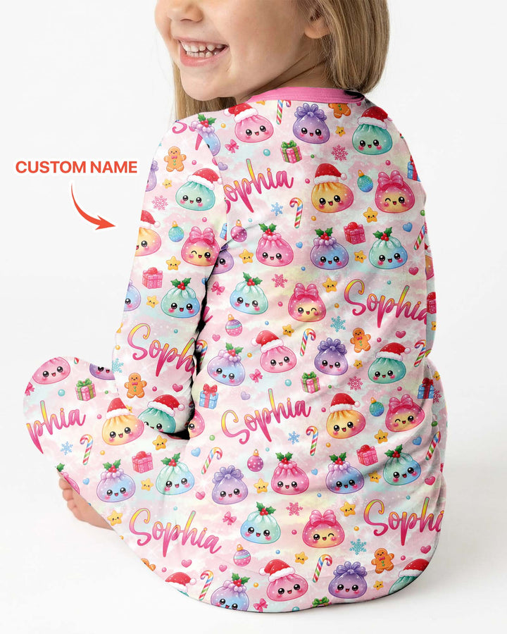 Christmas Dumpling Bamboo Two Piece Long Sleeve Pajama Set