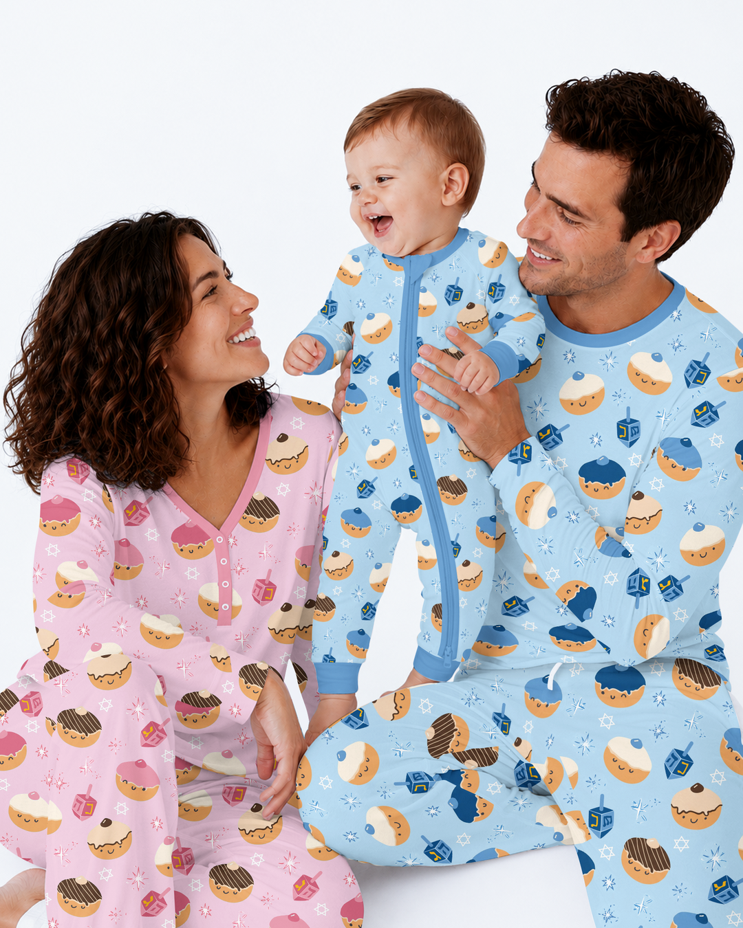 Hanukkah Donut Family Matching Bamboo Men's Pajama Set