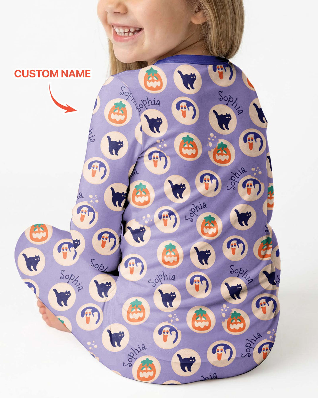 Boo Crew Custom Name Bamboo Two Piece Long Sleeve Pajama Set