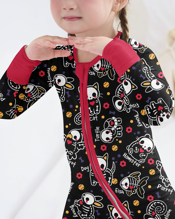 Kawaii Skeleton Pets Bamboo Convertible Zippy