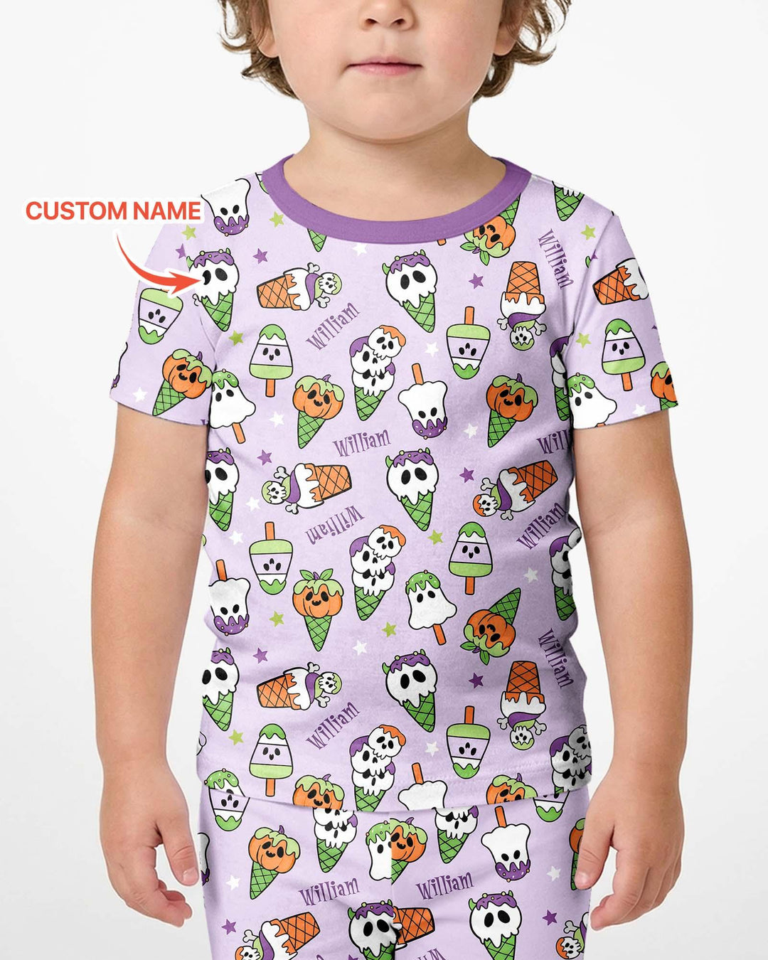 Summerween Ice cream Bamboo Two Piece Short Sleeve Shorts Pajama Set