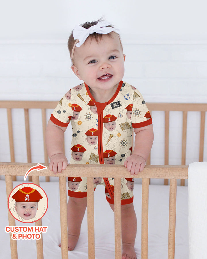 Custom Photo Treasure Map Adventures Family Matching Bamboo Shorty Zippy