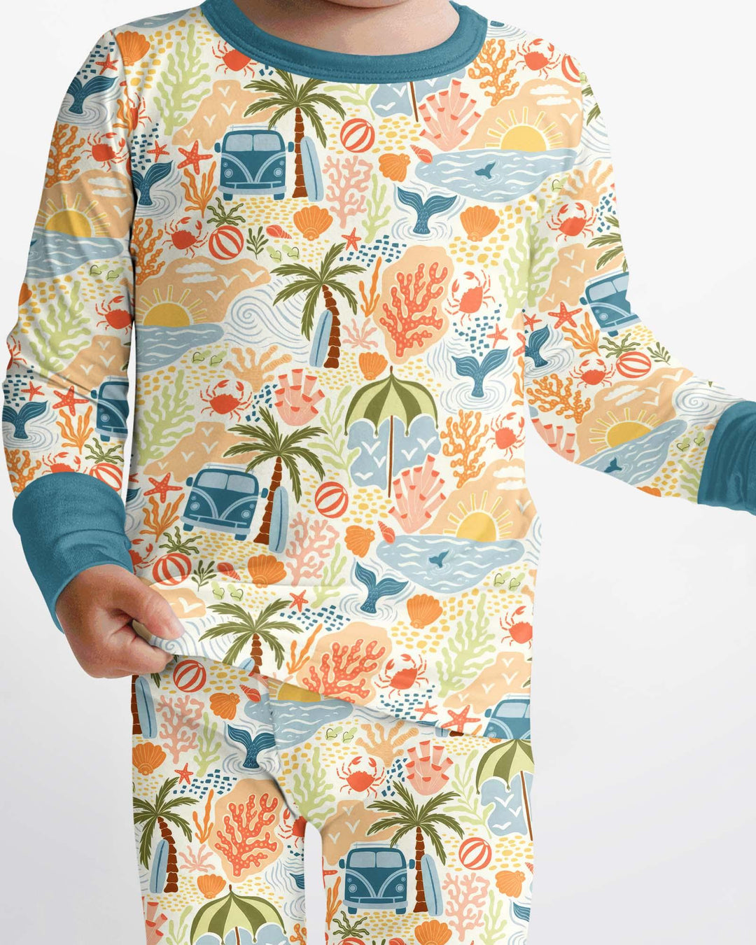Beachy Boho Bamboo Two Piece Long Sleeve Pajama Set