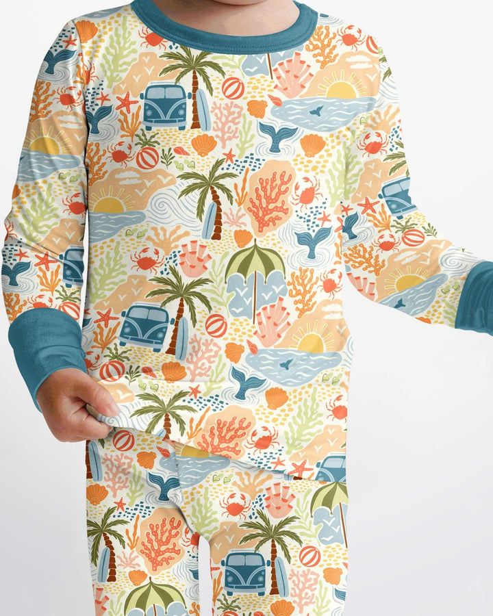 Beachy Boho Bamboo Two Piece Long Sleeve Pajama Set