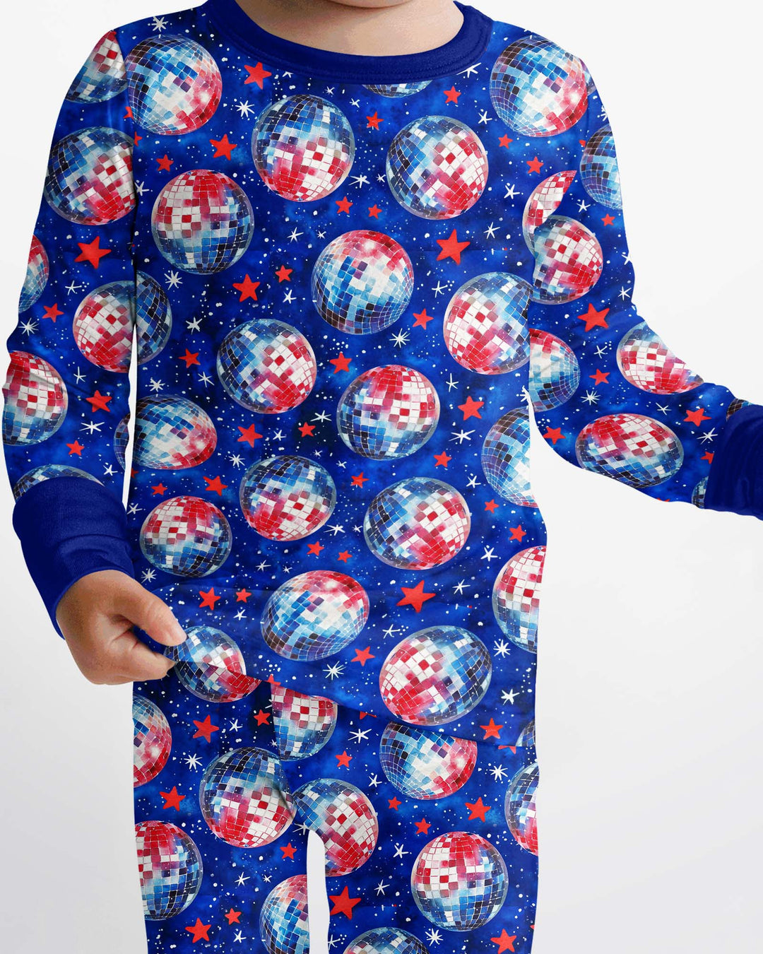 USA Disco Balls Bamboo Two Piece Long Sleeve Pajama Set