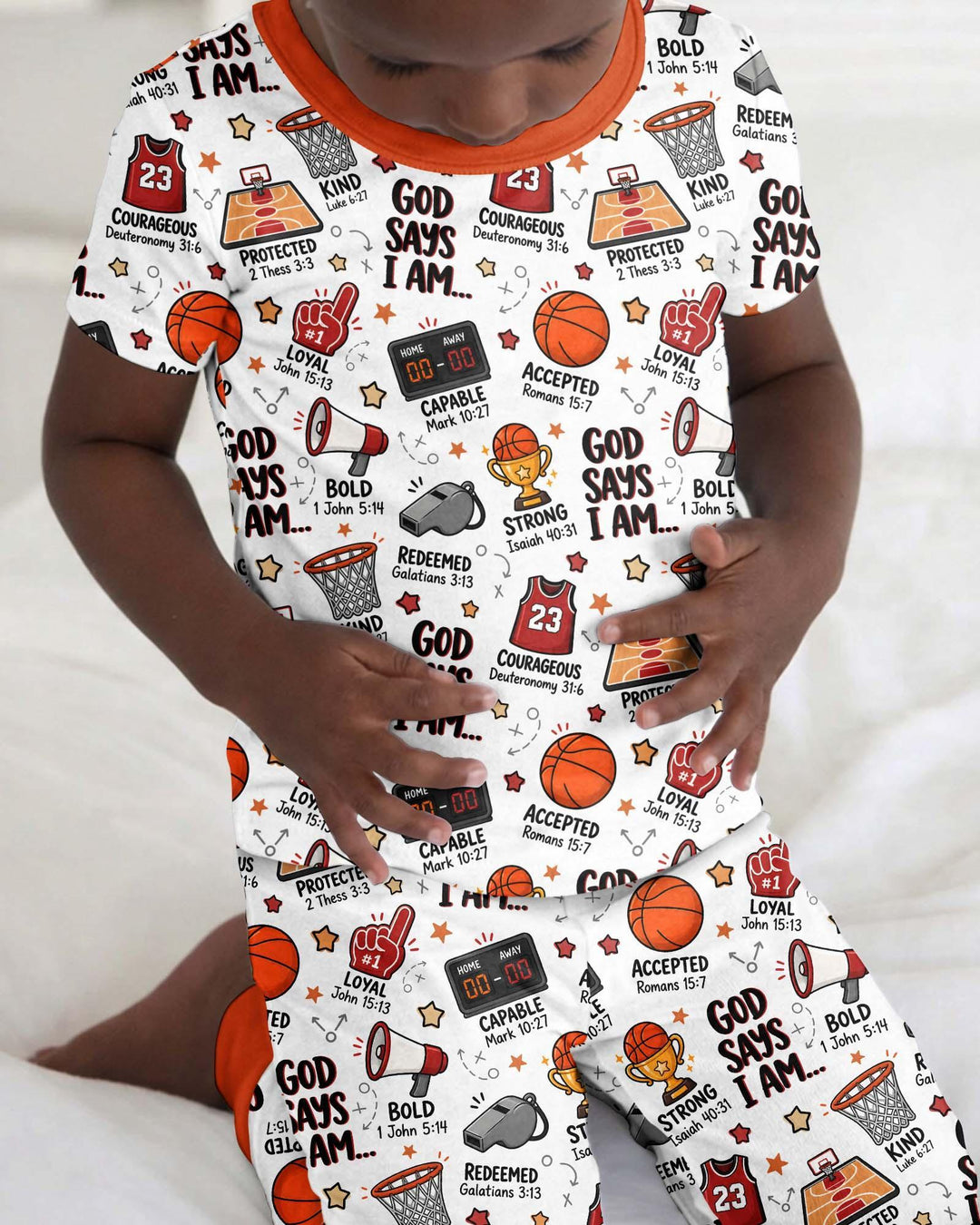 Basketball God Says I Am Bamboo Two Piece Short Sleeve Pajama Set