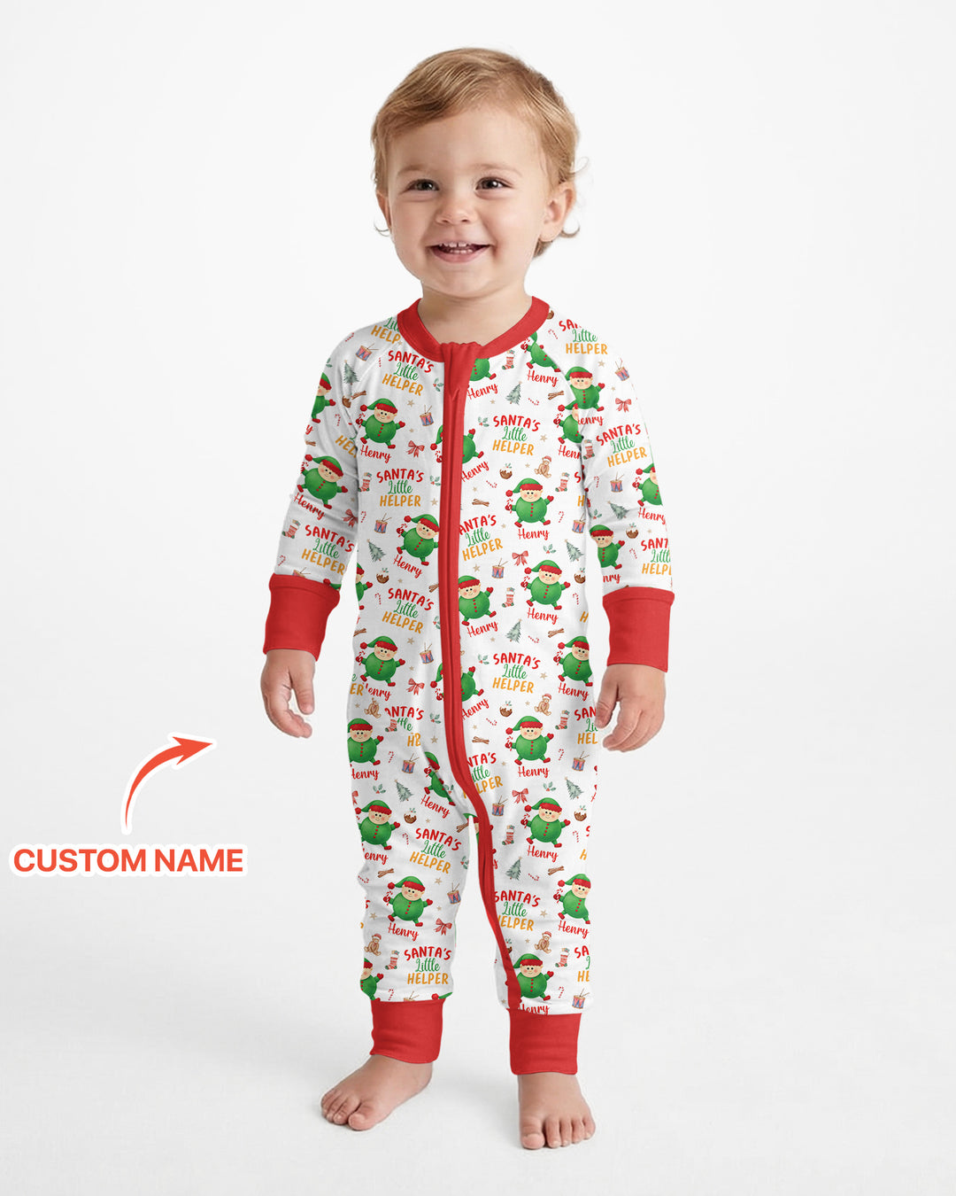 Custom Name Santa's Little Helper Bamboo Convertible Zippy