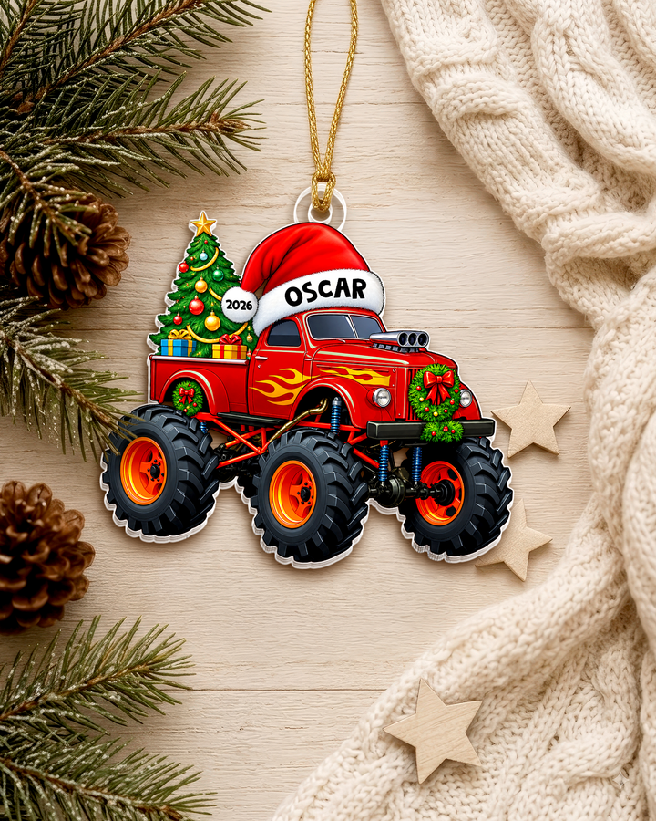 Monster Truck Christmas Personalized Acrylic Ornament